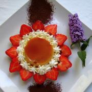 Fraises chantilly et flan maison